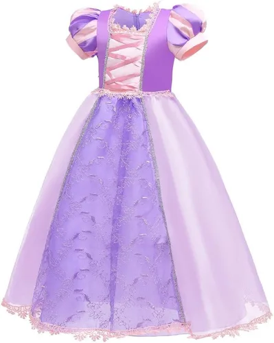 Vista 36 de Disfraz de princesa Sofía Rapunzel para niñas, disfraz de Halloween, Navidad, cumpleaños, fiesta con accesorios