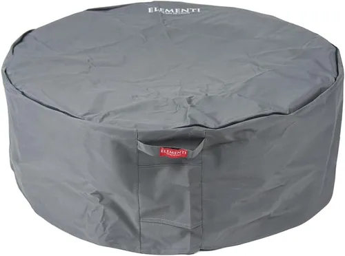 Vista 4 de Elementi Lunar Bowl Paquete de Fogón - Juego de Fogata para Exteriores Incluye Fogata de Concreto a Propano de 42", Pantalla Cortavientos de Vidrio