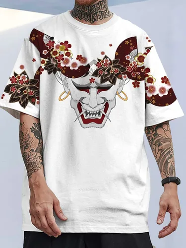 Vista 5 de XYXIONGMAO Camisetas japonesas Geisha Kanji con estampado gráfico, unisex, camisa de anime para hombre