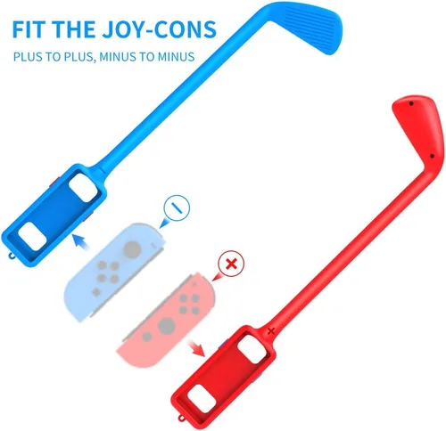 Vista 5 de Club de golf para Nintendo SwitchSwitch OLED Joy-Con Controller para Mario Golf Super Rush, paquete de 2, Switch Golf Club, correas ajustables