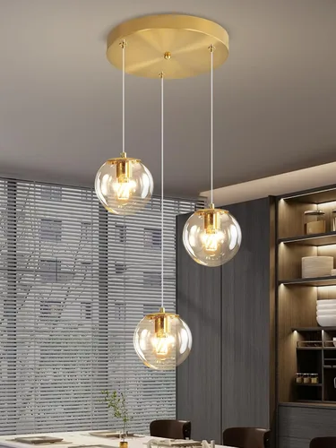Vista 58 de ykolupty Lámpara colgante negra de 1 luz moderna de globo de vidrio gris ahumado, luces colgantes para isla de cocina, luces colgantes ajustables
