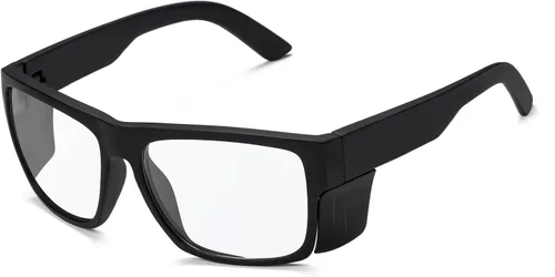 Vista 24 de Lentes de sol de seguridad para hombre, negro mate, lentes de sol de seguridad polarizados, cumplen con las normas ANSI Z87+, protección UV