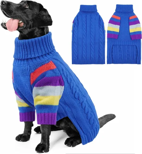 Vista 24 de Suéter XS para perro, suéter de cuello alto con manga para Yorkie Azul