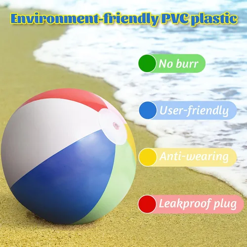 Vista 6 de Paquete de 13 bolas de playa inflables de 12 pulgadas, bola de playa, globos de fiesta para niños y adultos, pelota inflable para patio, pelotas