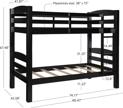 Vista 14 de Powell Furniture Levi Litera, color negro