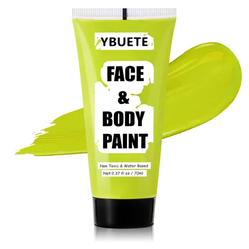Vista 14 de YBUETE Pintura facial corporal a base de agua blanca para calavera Cosplay Blanco