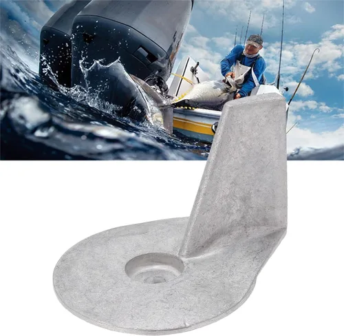 Vista 3 de Fydun Ánodo de lengüeta de ajuste de motor de barco, aleación de aluminio 822157T2 Trim Tab Anode Replacemet para Mariner 25‑50 2 4 tiempos