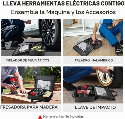 Vista 6 de Bolsa de herramientas AVID POWER, estuche de almacenamiento de herramientas de 12 pulgadas, adecuada para taladro inalámbrico, inflador