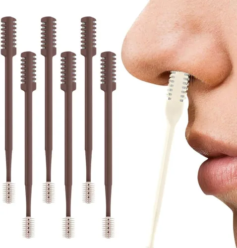 Vista 11 de AprYew Cortador de pelo nasal 2 en 1, recortador de vello nasal para hombres y mujeres, herramienta de extracción manual portátil de 360° con Beige
