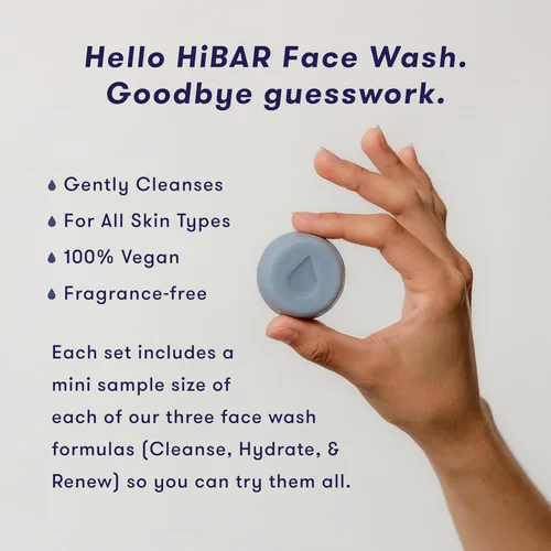 Vista 2 de HIBAR Barra de lavado facial sólida para el cuidado eficaz y sostenible de la piel, hecha con todos los ingredientes naturales (muestreador)