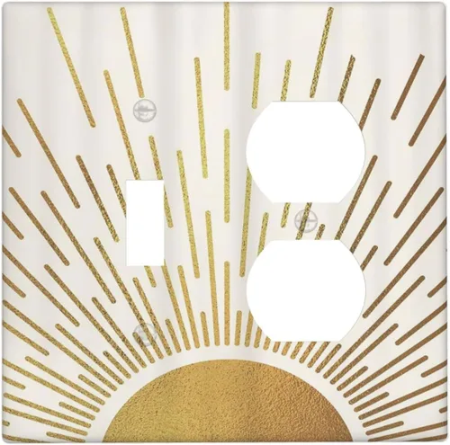 Vista 103 de Cubiertas de Interruptor de Luz de 1 Gang con Estrella de Mar y Concha Marina en Tablero de Madera, Placas de Pared Sin Dispositivo, Placa Frontal