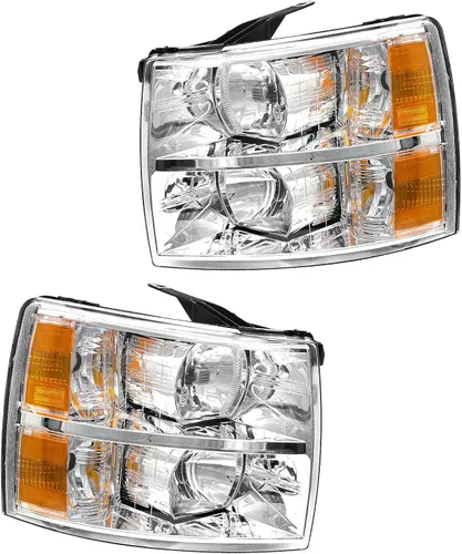 Vista 11 de [Usado] AS Conjunto de faros delanteros de reemplazo para 1994 1995 1996 1997 1998 Chevy Silverado/Tahoe/Suburban/C10 con carcasa negra, reflector