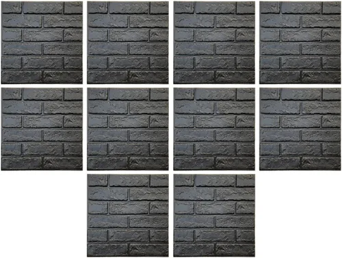 Vista 7 de ECYC Ltd 10 paneles de pared de ladrillo 3D de 11.81 x 11.81 pulgadas, autoadhesivos, papel tapiz impermeable extraíble para sala de estar, 01