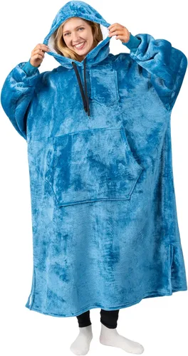 Vista 16 de PAVILIA Manta con Capucha para Mujeres, Manta Sherpa Usable para Hombres, Sudadera Cálida de Gran Tamaño, Manta con Capucha y Suéter, Negro