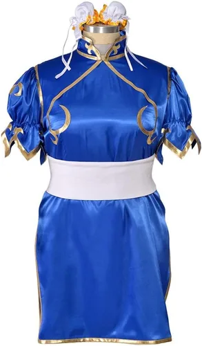 Vista 6 de miccostumes Disfraz de caza para mujer Cosplay Cheongsam con cintura y tocado