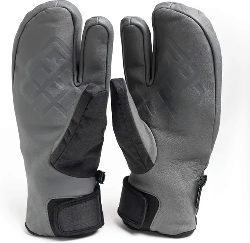 Vista 5 de ESC Gloves VEXO - Guantes de esquí y snowboard (piel aislada, impermeables), color gris y negro