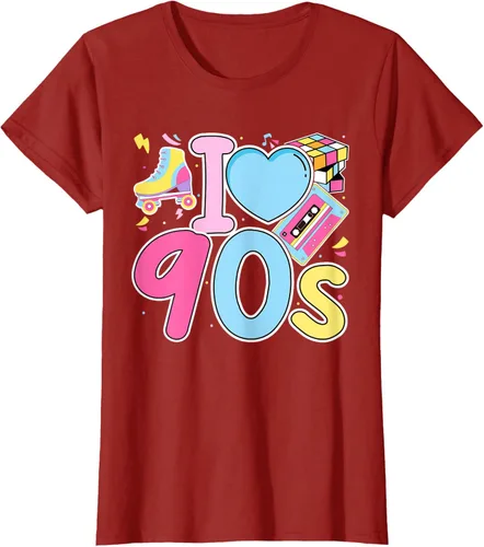 Vista 79 de I Love 90's Retro Style Nostalgia Vibe Funny 1990's Party T-Shirt Negro
