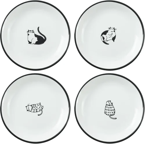 Vista 11 de Cute Cat Butts - Platos de cerámica para salsas, divertidos platos de condimentos para gatos de dibujos animados, cuencos de sushi y soja, platos