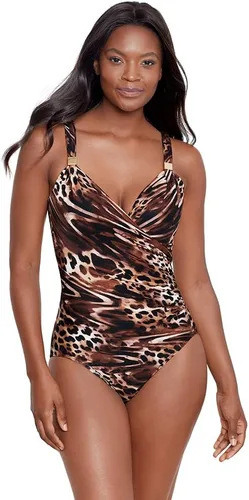 Vista 8 de Miraclesuit Traje de baño de una pieza con brasier con aros y control de abdomen para mujer