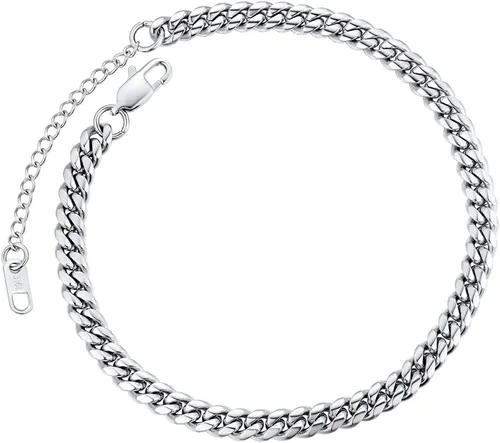 Vista 7 de ChainsPro - Pulsera de tobillo ajustable para mujer y hombre, estilos fígaro, trigo, bizantina, espiga, cubano, con cierre resistente, chapada