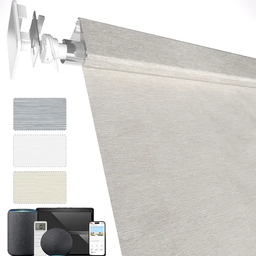 Vista 15 de MYshade Persianas enrollables personalizadas para ventana, persianas enrollables para ventanas con cable, bloqueo solar, protección de privacidad