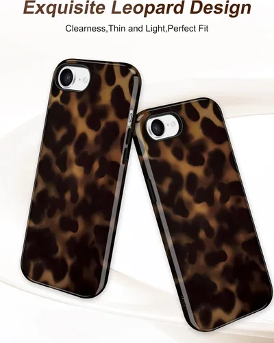 Vista 2 de Jusy Funda compatible con MagSafe con estampado de caparazón de tortuga marrón para iPhone 7/8/SE, cubierta protectora de TPU suave magnética
