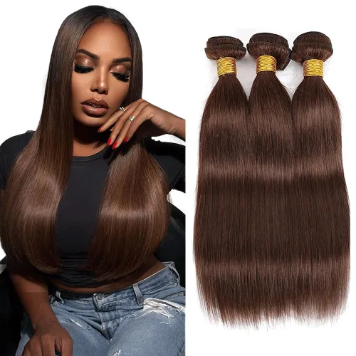 Vista 32 de Color 30 paquetes de cabello humano marrón onda del cuerpo paquetes 8 10 12 pulgadas brasileño virgen Remy extensiones de cabello humano doble trama