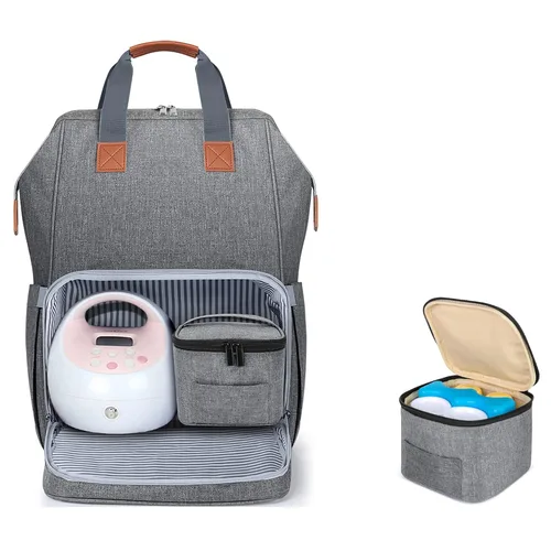 Vista 9 de LUXJA - Mochila de almacenamiento para extractor de leche y portátil, color negro 2 formas de uso, se adapta a la mayoría de los extractores