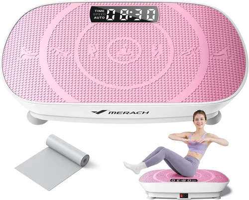 Vista 10 de MERACH Vibration Plate Exercise Machine, Whole Body Workout Equipment for Women, Bluetooth and Silicone Pedal, Vibration Plate with Auto Mode