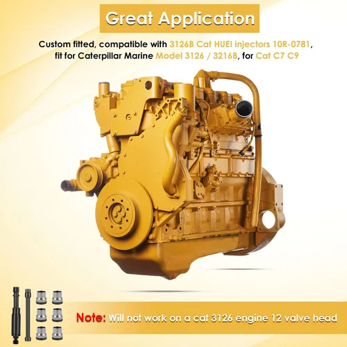 Vista 2 de Yoursme Herramienta de instalación de extracción de copa de manga inyector con kit de piezas para Caterpillar Cat 3126B C7 C9 con inyectores