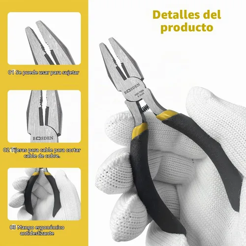 Vista 3 de BOOSDEN Mini Lineman's - Alicates de corte de 5 pulgadas de alto apalancamiento, cortador lateral para trabajo de electricista o fabricación de joyas