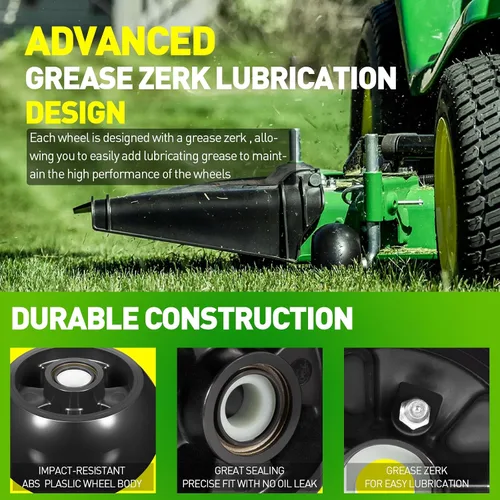 Vista 4 de 4 Paquetes Kit de Rueda Medidora de Plataforma de Cortacésped AM125172 Compatible con Cortacéspedes de Tractor John Deere de Plataforma de 48", 54