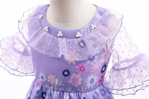Vista 3 de LZH Encanto Mirabel Isabela Dress For Girls Dress up Cosplay Costume Outfit