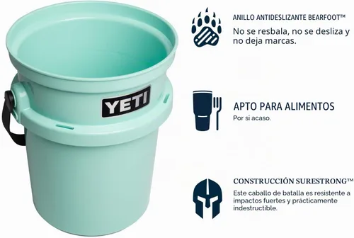 Vista 3 de Cubeta YETI Loadout de 5 galones, resistente a impactos, para pesca y otros usos Espuma de mar