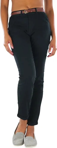 Vista 5 de ToBeInStyle Pantalones hasta el tobillo Bengaline con cinturón para mujer