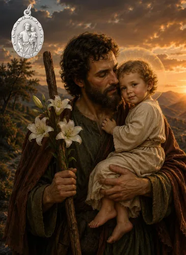 Vista 6 de MEDALLA DE SAN JOSÉ (MARIO DE LA SANTA VIRGEN MARÍA) - 100% HECHO EN ITALIA
