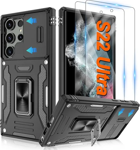 Vista 37 de Atump Funda para Motorola Moto G Play 2024 (4G) con [paquete de 2] protector de pantalla HD y cubierta para cámara deslizante, soporte de anillo
