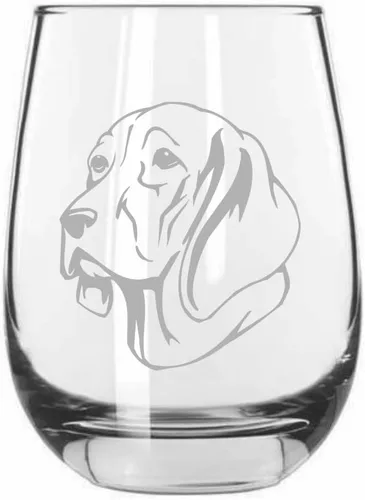 Vista 86 de Shar Pei (chino) - Vaso de vino sin tallo grabado para perro, 15.25 onzas