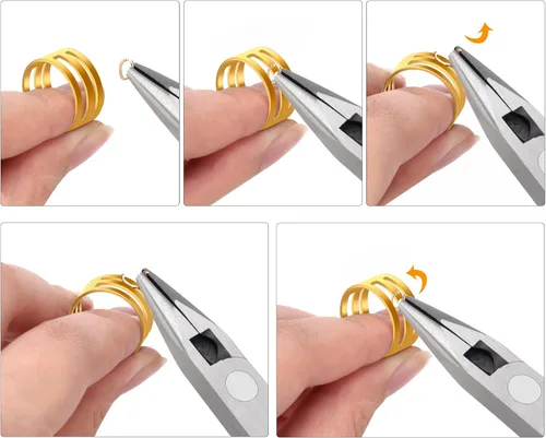 Vista 5 de Juego de 5 alicates para joyería, herramientas de envoltura de alambre para fabricación de joyas