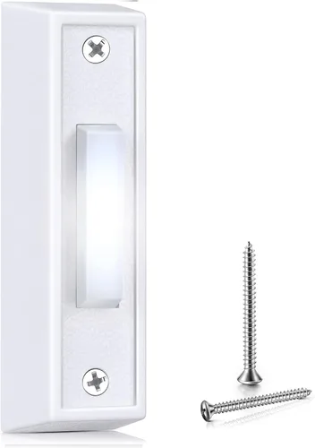 Vista 15 de Saillong - Botón de timbre iluminado, color negro, luz cálida Rango de voltaje de 8 V-24 V, timbre iluminado con cable, reemplazo de botón