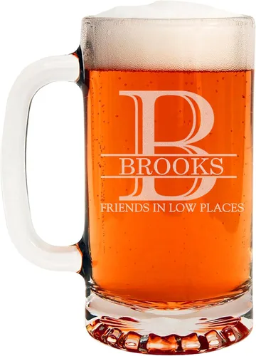 Vista 36 de Taza de cerveza de vidrio con monograma grabado de 16 onzas (letra A), regalos de cerveza personalizados de la A a la Z para hombres, Día del Padre