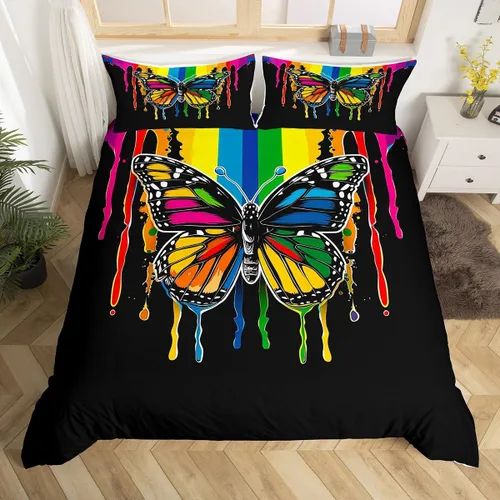 Vista 16 de Funda de edredón de caballo blanco y marrón, juego de ropa de cama 3D de animales de granja occidental para niñas y niños, funda de edredón
