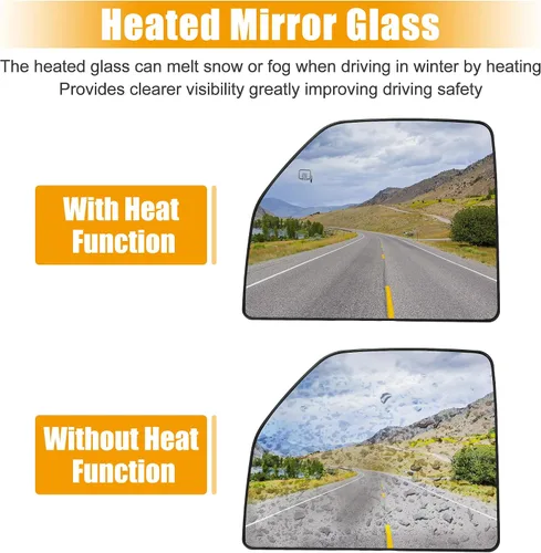 Vista 3 de X AUTOHAUX Espejo de remolque del lado izquierdo del conductor, cristal superior calefactado con soporte trasero No.FL3Z17K707Q para Ford F250 F350