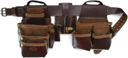 Vista 10 de Style n Craft Combo de 4 piezas y 17 bolsillos, cinturón de herramientas con 2 bolsas de herramientas y 1 soporte para martillo, cinturón
