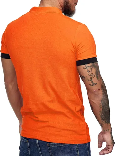 Vista 4 de Polo de manga corta para hombre, estilo casual, ajustado, diseño básico, corte clásico, camisas de algodón