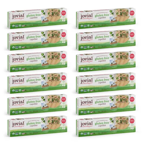 Vista 4 de Pasta Capellini de Arroz Integral Jovial - Pasta de Grano Entero, Orgánica, Sin Gluten, Sin Lácteos, Pasta de Arroz Integral, Hecha en Italia - 12 Oz
