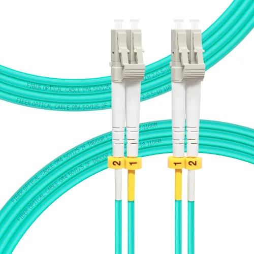 Vista 9 de Cable de fibra OM4 LC a LC 0.2M, Opciones de longitud de cable: 0.2m-100m, Cables de fibra óptica dúplex multimodo 50/125um LSZH 40GB/100GB-0.2M