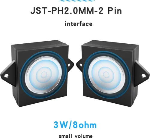 Vista 2 de MakerHawk Mini altavoz de 2 piezas - 3W 8 conector de altavoz publicitario portátil de gama completa (3.3V - 5V)