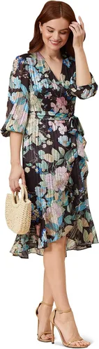 Vista 3 de Adrianna Papell Vestido cruzado de gasa para mujer