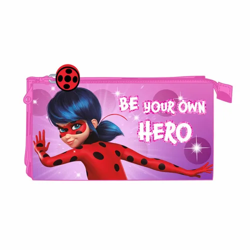 Vista 2 de Portatodo Triple Lady Bug Fucsia (22 x 12 x 3 cm)